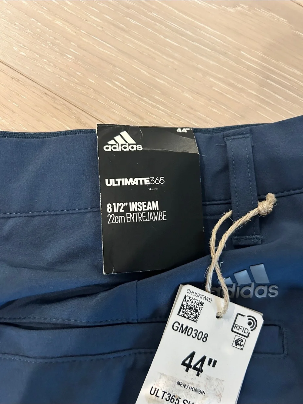 adidas Men's Dark Blue Flat Front Performance Shorts